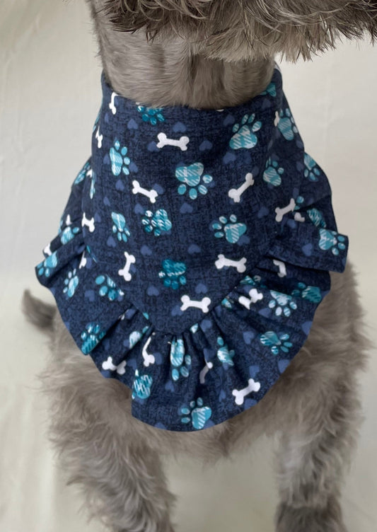 Dog Bone Ruffle Dog Bandana