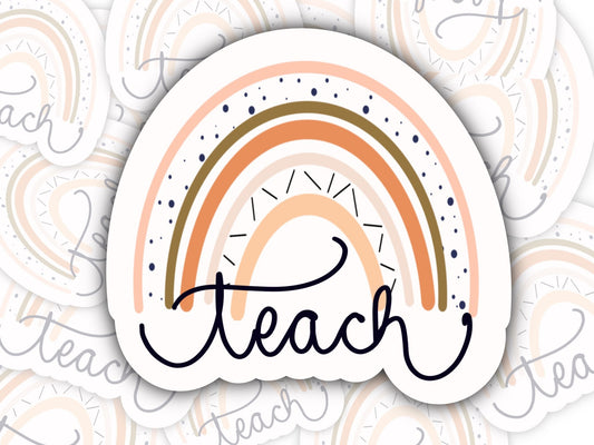 Boho rainbow teacher sticker | Teacher stickers | Waterproof sticker | Water resistant sticker